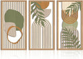 IARTTOP Large Boho Wood Wall Art Framed Mid-century Modern Wooden Wall Decor Set of 3 Green Bohemian Abstract Wall Art Decor For Bedroom Living Room Office-16 x32-Ruum Studio Home
