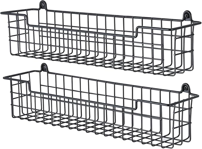 Spice Rack Organizer Wall Mount, Spice Organization Storage Shelf for Cabinet Door, 2 Packs Wall Spice Rack Saving Space for Kitchen, Black-Ruum Studio Home