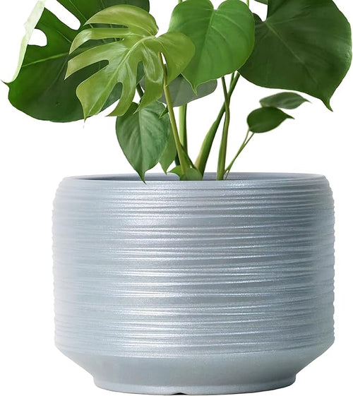10 Inch Ceramic Plant Pot with Drainage – Large Flower Pot for Indoor Outdoor Plants, Modern Decorative Planter for Patio, Balcony, Garden, or Home Decor-Ruum Studio Home