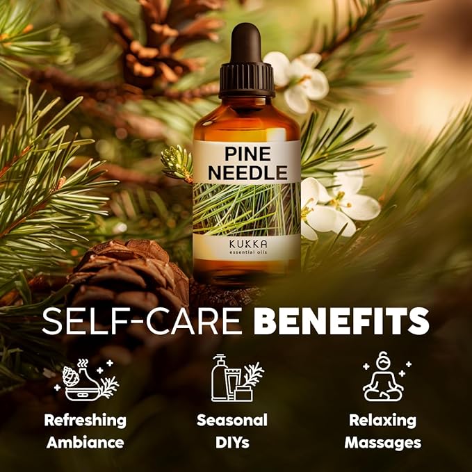 Kukka Pine Essential Oil for Diffuser - 4 Fl Oz - 100% Pure Natural Pine Oil, Woody Scent, for Candle & Soap Making Scent DIY-Ruum Studio Home