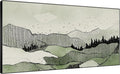 SIGNWIN 36"x72" Extra Large Framed Wall Art Green Line Art Mountain Landscape Illustration for Home Living Room Bedroom Decor (Frame Assembly Required)-Ruum Studio Home