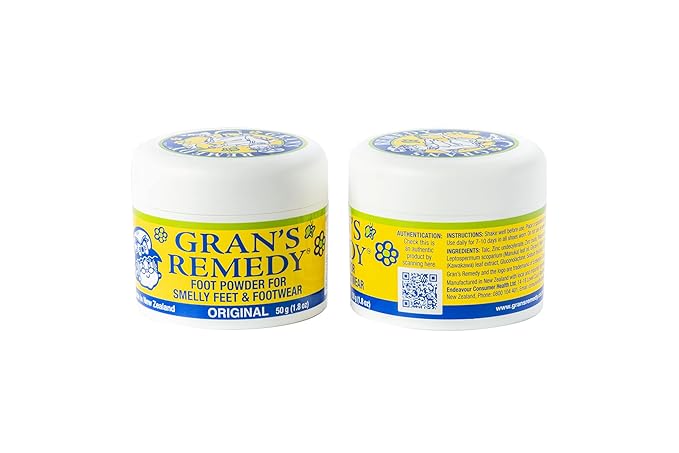 Gran's Remedy Shoe Deodorizer and Foot Powder for Smelly Feet - Effective Shoe Odor Eliminator in Travel Size - Absorbs Sweat and Moisture for Shoes and Feet - Unscented-Ruum Studio Home