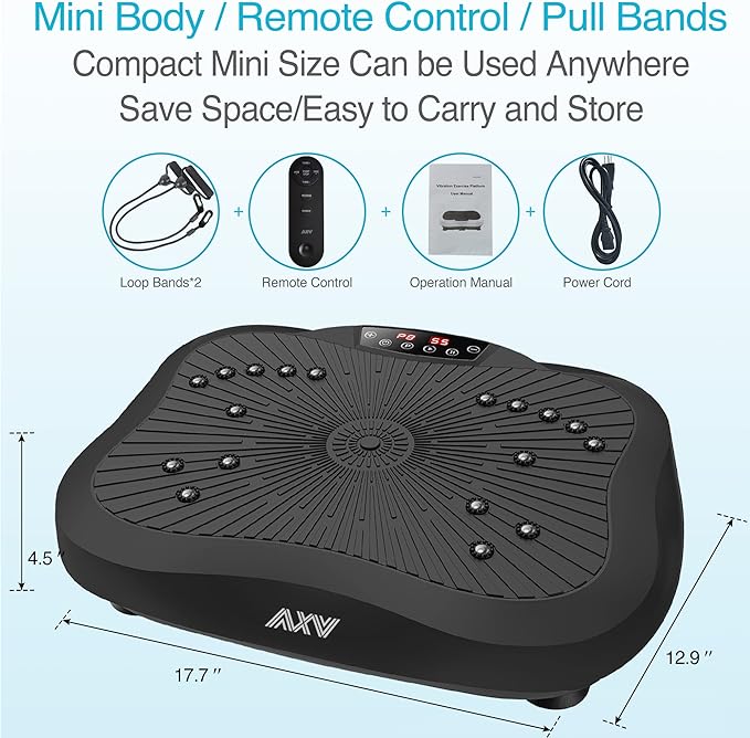 AXV Vibration Plate Exercise Machine Whole Body Workout Vibrate Fitness Platform Lymphatic Drainage Machine for Weight Loss Shaping Toning Wellness Home Gyms Workout-Ruum Studio Home