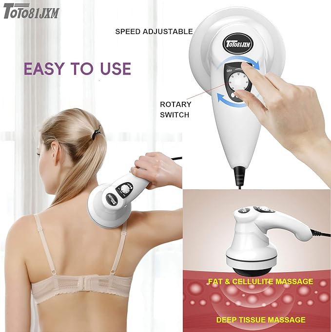 Cellulite Massager – Body Sculpting Machine with Lymphatic Drainage & Skin Tightening for Belly Butt Stomach Legs Arms Fat, Lipo Roller Massager After Surgery, Widearea & Adjustable Speed.-Ruum Studio Home