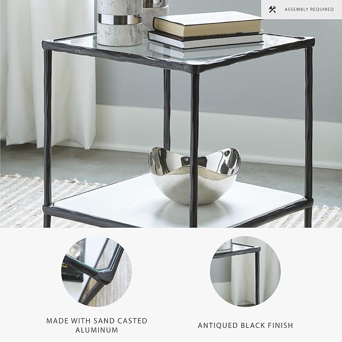 Signature Design by Ashley Ryandale Contemporary Accent Table, Antique Black-Ruum Studio Home