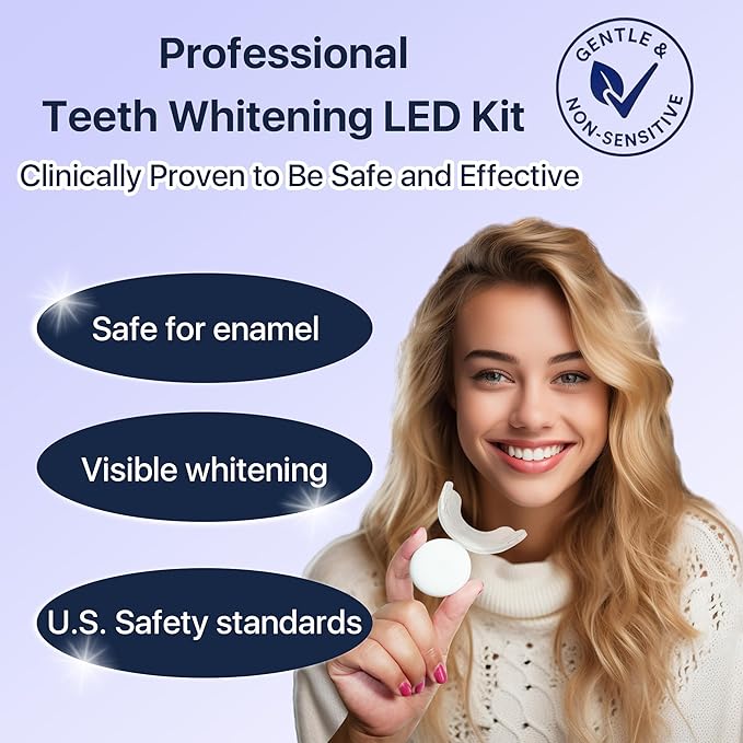 American Teeth Whitening Kit, Teeth Whitening Gel, Pen, Whitening Trays with Light, 25 Uses, Whiten Up to 8 Shades in 1 Week, 2025 Powerful Teeth Whitener-Ruum Studio Home