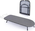 Tabletop Ironing Board with Iron Rest, Metal Mesh Panel Mini Ironing Board with Heat Resistant Cover, Portable Small Iron Board Foldable for Dorms, Apartment and Travel, 32" x12'', Black-Ruum Studio Home