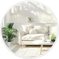 Fabuday White Round Mirror for Wall 20 inch - Circle Mirror for Bathroom, Entryway, Living Room, Hallway, Bedroom Decor, Small Matte Frame Mirrors-Ruum Studio Home