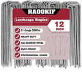 RAOOKIF 12 Inch Galvanized Garden Landscape Staples Stakes, 200Pcs Garden Metal Stakes, 11 Gauge Heavy Duty Ground Stakes for Decoration, Fence Stakes Lawn Stake, Fabric Pins-Ruum Studio Home