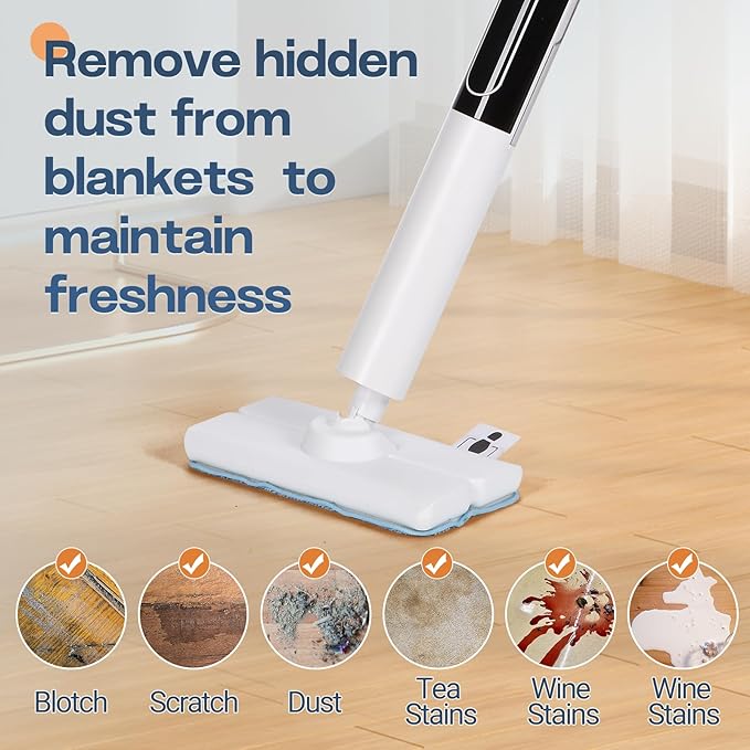 Steam Mop, Detachable Handheld Steam Cleaner for Home,1200W Heat to 260 °F in 20S, 2 Steam Modes & LED Display, 23FT Cord, Steam Mops for Floor Cleaning, Hardwood,Bathroom, Tile, Carpets-Ruum Studio Home