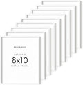 HAUS AND HUES 8x10 White Metal Picture Frames - Features Premium Aluminum, Vertical & Horizontal Hang, Shatterproof Plexiglass - Ideal for Home, Room, Office (8x10 in, White, Set of 9)-Ruum Studio Home