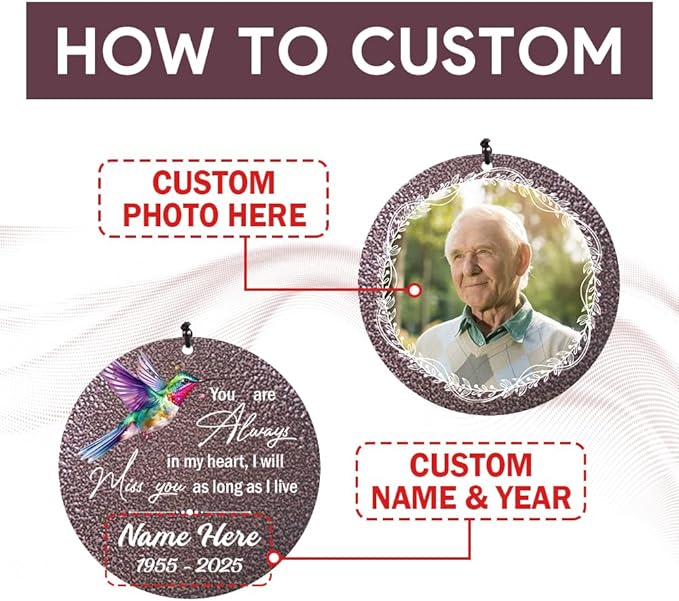 Personalized Wind Chime Memorial, Metal Wind Chime Deep Tone, Wind Chimes for Loss of Loved Father/Mother/Lover, Commemorative Sympathy Bereavement Gifts-Ruum Studio Home