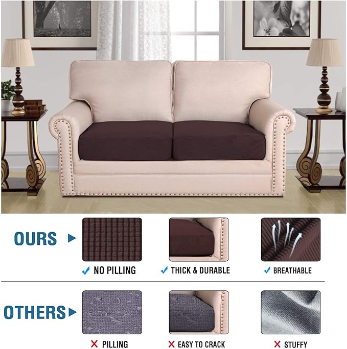 H.VERSAILTEX Super Stretch Stylish Cushions Covers/Furniture Cover Spandex Jacquard Small Checked Pattern Super Soft Slipcover Washable Individual-Ruum Studio Home