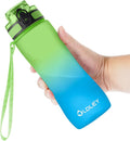 OLDLEY 25 oz Water Bottle, Motivational Water Bottle with Time Marker, Sports Water Bottle With Strap, Leakproof & BPA Free Large Water Bottles for School, Gym, Travel, Outdoor, Tritan,Green&Blue-Ruum Studio Home
