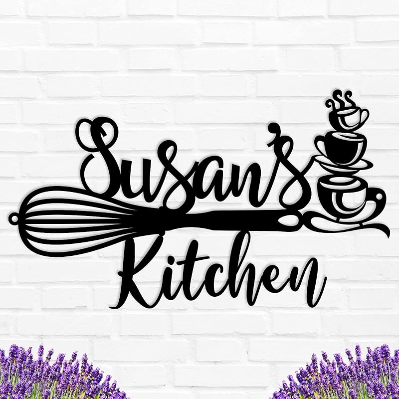 Custom Kitchen Name Sign, Personalized Kitchen Metal Sign, Kitchen Art Wall Decor, Kitchen Signs Wall Decor, Metal Wall Art, Kitchen Decor, Mothers Day Gift, Mom's Kitchen, Gift for Grandma-Ruum Studio Home