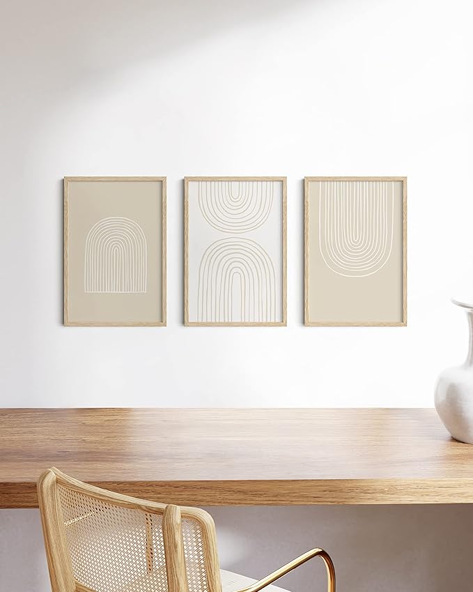 HAUS AND HUES Standalone Beige Oak Frame Set of 3-12x18-Ruum Studio Home