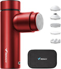 MERACH Mini Massage Gun with 8mm Amplitude, Percussion Massage Tools with 5 Massage Heads, Portable Hand Held Muscle Massagers for Pain Relief Deep Tissue, Cool Gifts for Mens and Women (Red)-Ruum Studio Home