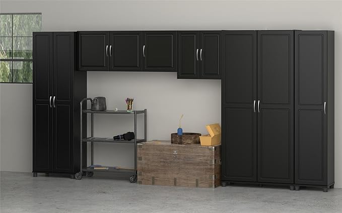 SystemBuild Evolution Kendall 24" Engineered Wood Utility Storage Cabinet Black-Ruum Studio Home