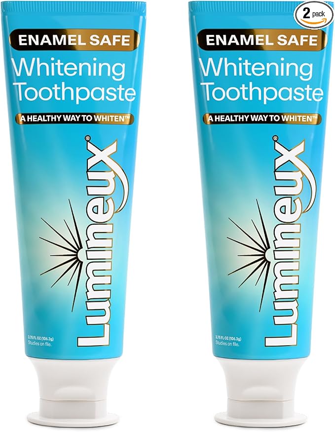 Lumineux Teeth Whitening Toothpaste 2 Pack Peroxide Free Enamel Safe for Sensitive Whiter Teeth, Fluoride Free, No Alcohol, Artificial Colors, SLS Free Dentist Formulated - 3.75 Oz-Ruum Studio Home