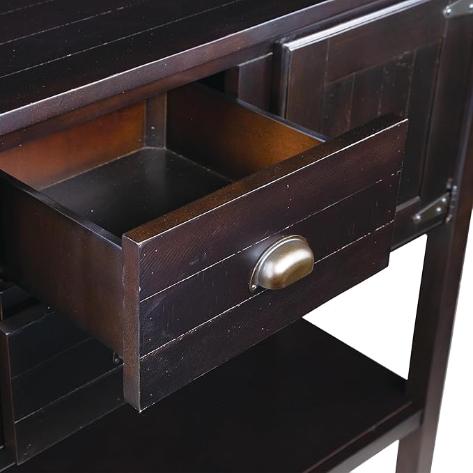 Solid Wood Farmhouse Console Table,Sofa Table with Storage Drawers and Shelves,Entryway Table for Entry Hallway Foyer Sofa Side Table,Fully Assembled(48" Espresso)-Ruum Studio Home