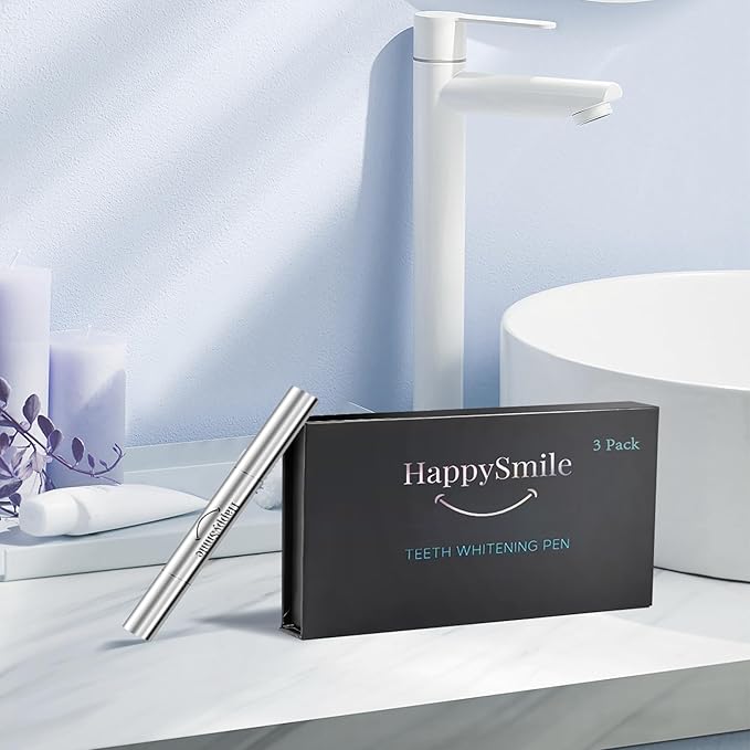 HappySmile Premium Teeth Whitening Pen Set of 3 - Achieve a Brighter Smile, Easier Than Strips or Other Whitening Kits - Professional Results, Gentle on Sensitive Teeth-Ruum Studio Home