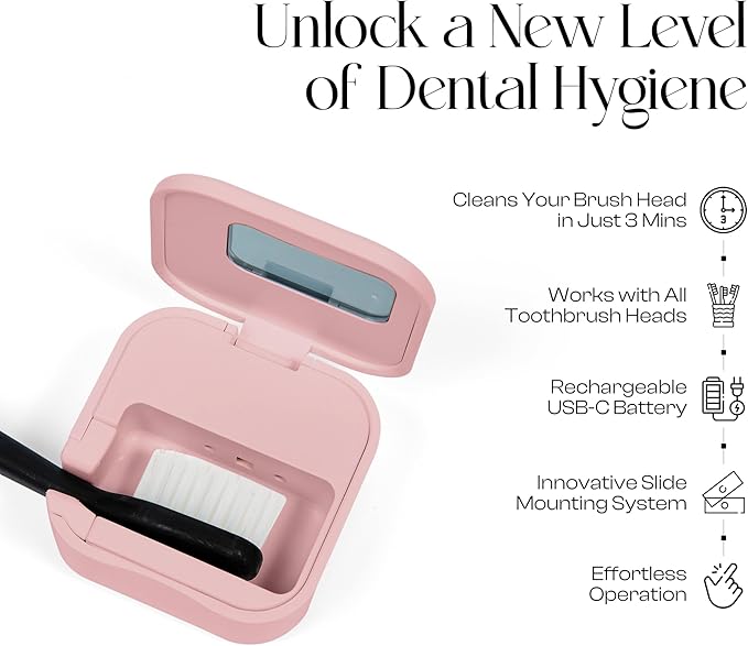 Mondano UV-C Toothbrush Sanitizer and Holder, Toothbrush Case - Manual/Electric Toothbrush Cover for Any Toothbrush Head - Rechargeable Toothbrush Travel Case, Tooth Brush Cover Cap for Home-Ruum Studio Home