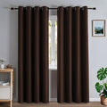 Blackout Curtains 72 Inch Length for Bedroom, Thermal Insulated Blackout Curtains 2 Panels Set, Solid Grommet Privacy Room Darkening Drapes for Living Room Windows(W52 x L72, Chocolate)-Ruum Studio Home