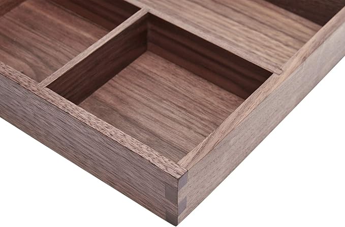pandapark Wood Organizer Tray,Black Walnut,Desk & Drawer Storage Box (Walnut Master)-Ruum Studio Home