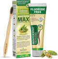 BENTODENT Fluoride Free Remineralizing Calcium Bentonite Clay Toothpaste - Cardamom Flavor Natural Toothpaste, Mint-Free, 3.52 oz - Ideal for Sensitive Teeth & Whitening with Toothbrush-Ruum Studio Home