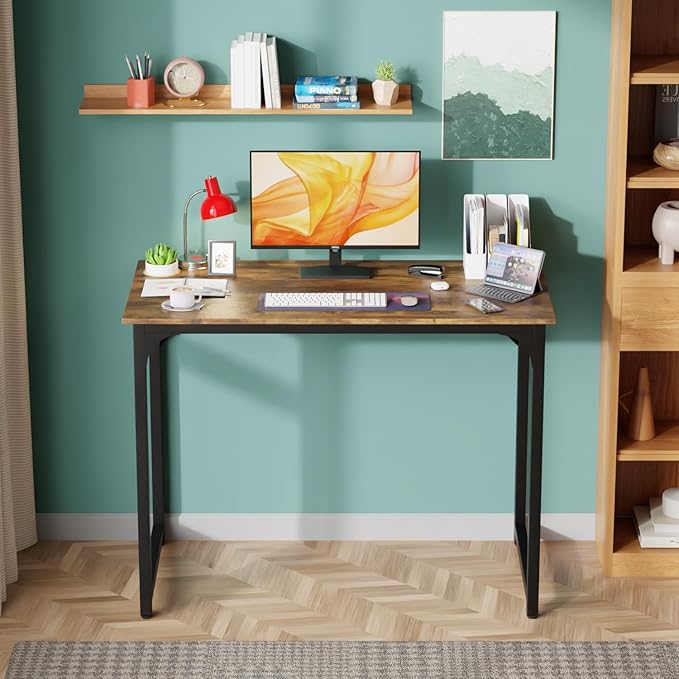 PayLessHere 32/39/47 inch Computer Desk Study Writing Table, Adjustable feet, Modern Furniture for Home Office (1, Vintage, 39 inch)-Ruum Studio Home