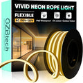 GZBtech Flexible LED Neon Rope Lights 16.4FT,AC 110-120V Waterproof Strip Light, 120LEDs/M Cuttable Connectable Neon Lighting for Indoor Outdoor Home Decor/Commercial Building Use-Warm White 5M-Ruum Studio Home