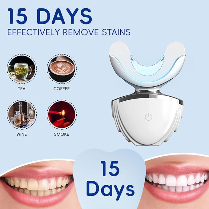 KIWIBIRD Teeth Whitening Kit for Sensitive Teeth – 3 Gel Pens, LED Light with Wireless Charging Case, IPX7 Waterproof, Enamel-Safe at-Home Dental Care Tool-Ruum Studio Home