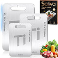 Saliva 3pcs Titanium Cutting Boards for Kitchen, Titanium Cutting Board Set of 3, Non Toxic Double Sided Food Grade, Dishwasher Safe, No Blunt Knife, Chopping Boards with Handle for Meat & Vegetable-Ruum Studio Home