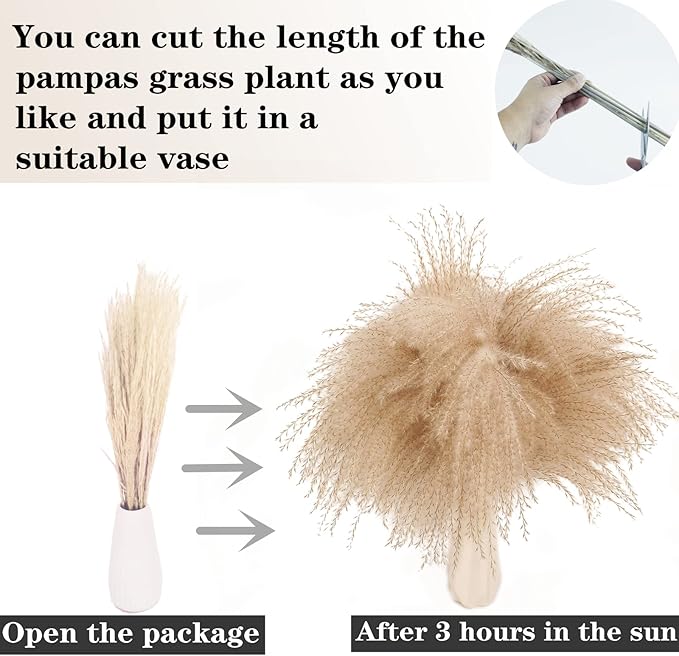 300 PCS Dried Flower Bouquet – Pampas Grass, Floral Decor for Home, Wedding, and Boho Style | Perfect for Vases, Fall, Spring, Summer, and Winter Arrangements-Ruum Studio Home