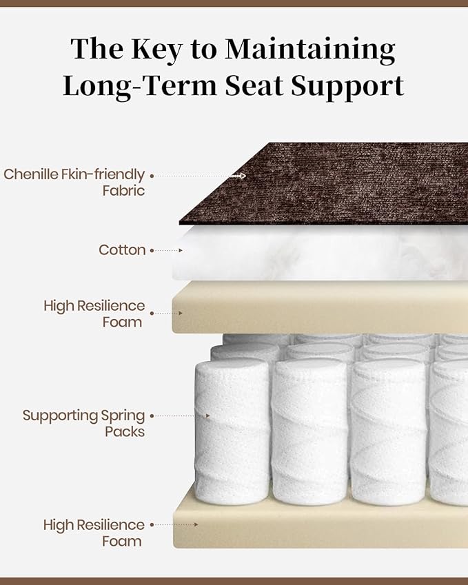 Oversized Recliner Chair Manual Swivel Rocker Recliner for Living Room Chenille Overstuffed Nursery Reclining Sofa Chair Rocking Recliners for Adults 400lbs (Manual, Brown)-Ruum Studio Home