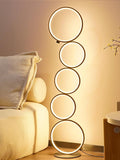 NUÜR 43.3" Modern Floor Lamp, LED Floor Lamp for Living Room, Dimmable, Circle Standing Lamp, Energy-Saving, Unique Lamp for Bedroom, Office, Home-Ruum Studio Home