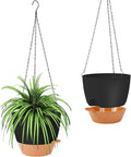GARDIFE Hanging Planter, 10 inch Hanging planters for Indoor. Outdoor Plants, Self Watering Plant Pot, 2 Pack Large self Watering Hanging Planter, Black-Ruum Studio Home