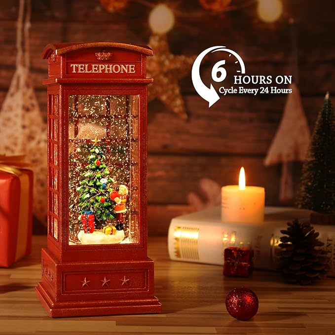 House & Garden Decoration,Christmas Lantern with 8 Pieces of Music,Sparkling Crystal Keep Circling Around The Snowman Families Music Box as a (Christmas Child)-Ruum Studio Home