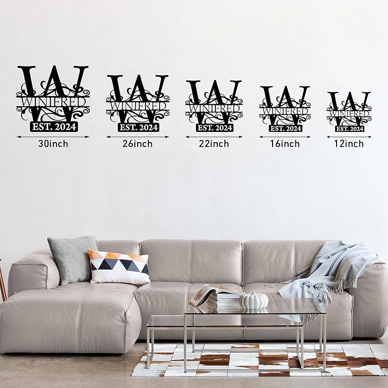 Custom Metal Signs | Last Name Sign | Split Letter Monogram Wall Decor | Custom Outdoor Signs | Personalized Wedding Gift | Housewarming Couples Gift | Outdoor Metal Sign | Metal Art-Ruum Studio Home