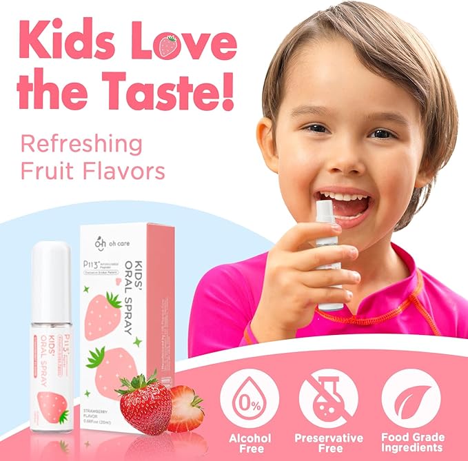 Mouth Spray for Kids, Toddler Toothpaste Helper, Fluoride Free Baby Toothpaste Cavity Protection, Oral Care with Natural P113+ Antibacterial Peptide - for Newborns to Age 6, Original-Ruum Studio Home