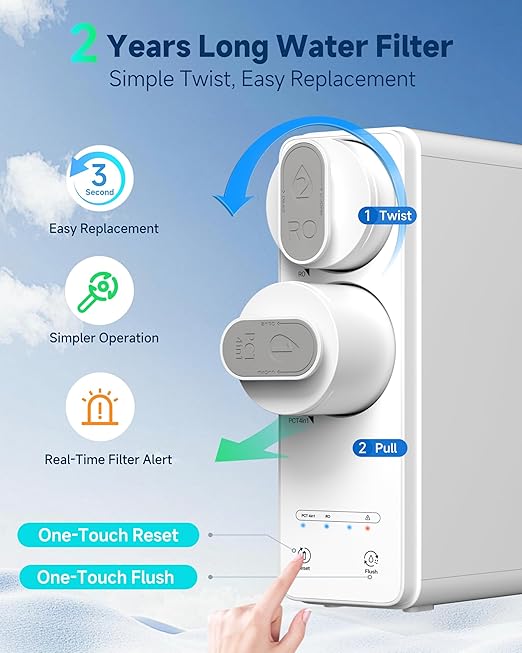 Ecoviva Tankless Reverse Osmosis Water Filter, NSF/ANSI 58 Certified, 8 Stage Under Sink RO Water Filtration System, 600 GPD Fast Flow, 2.5:1 Pure to Drain, Reduces PFAS, White-Ruum Studio Home