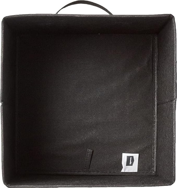 Amazon Basics Collapsible Fabric Storage Cubes Organizer with Handles, Sturdy, Black, 10.5-x-10.5-x-11-inch, Pack of 6-Ruum Studio Home