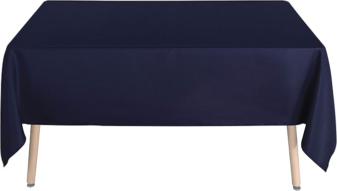 sancua Square Tablecloth - 54 x 54 Inch - Stain and Wrinkle Resistant Washable Polyester Table Cloth, Decorative Fabric Table Cover for Dining Tables, Buffet Parties and Camping, Navy