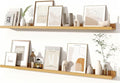 Fun Memories Picture Ledge Shelves Set of 2, 48 Inch Rustic Wall Mounted Floating Shelves with Lip for Home Storage and Décor in Bathroom, Kitchen, Nursery, Bedroom, Living Room, Oak-Ruum Studio Home