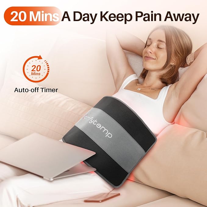Comfytemp 24’’ x 12’’ Large Red Light Therapy Pad for Body, Near Infrared Light Therapy Wrap with Timer, 242 LEDs Light Therapy Pad for Back Shoulder Joint Muscle Pain Relief, 32W-Ruum Studio Home