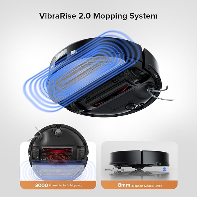 roborock Q10 S5+ Robot Vacuum and Mop with Self-Emptying, 10,000Pa Suction, Upgraded from Q8 max+, Obstacle Avoidance, Sonic Mopping, Dual Anti-Tangle Design, Auto Mop Lifting, Ideal for Pet Hair-Ruum Studio Home