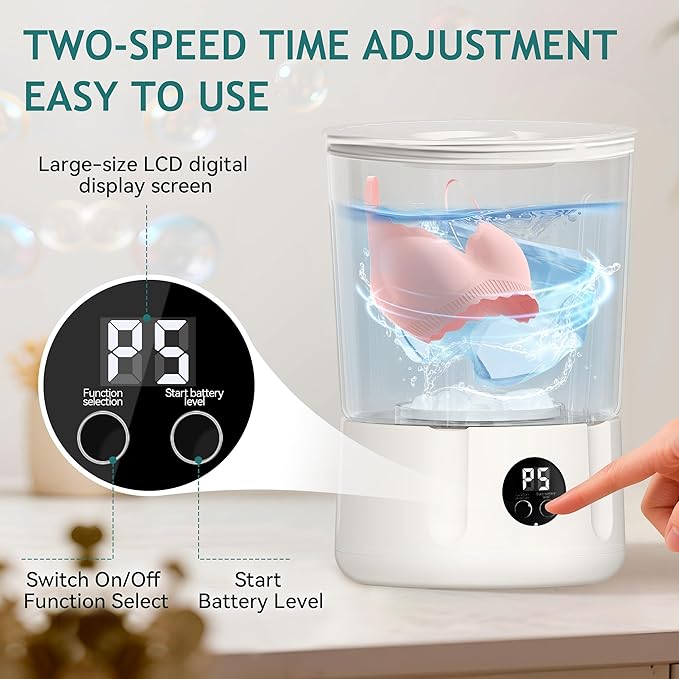 Mini Washing Machine,3000mAh Rechargeable Portable Underwear Washing Machine,Quiet and Lightweight,Deep Cleans Clothes,Low Noise,Small and Light,Suitable for Travel,Dormitory,RV and Apartment Use-Ruum Studio Home