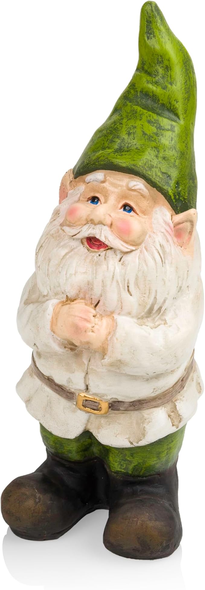 Alpine Corporation - 12" Tall Outdoor Garden Gnome Yard Statue Decoration – Playful Resin Gnome with Earthtone Colors - Durable, Weatherproof Lawn Sculpture for Patio, Deck, Yard-Ruum Studio Home