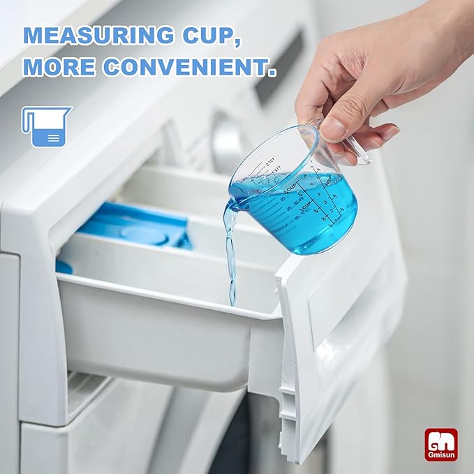 GMISUN Laundry Detergent Soap Dispenser, Liquid Laundry Detergent Dispenser, Container for Farmhouse Room Decor, Organizer for Liquid DetergentSoftenerBleach Storage Bottle(64 Oz Set of 4)-Ruum Studio Home