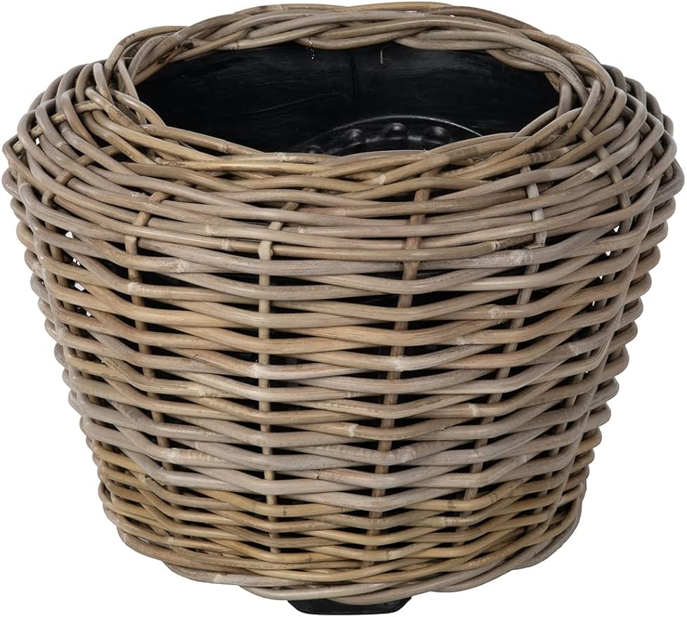 Rattan Kobo Indoor Outdoor Planter Basket with Plastic Pot Medium 35 Gallon Soil Capacity-Ruum Studio Home